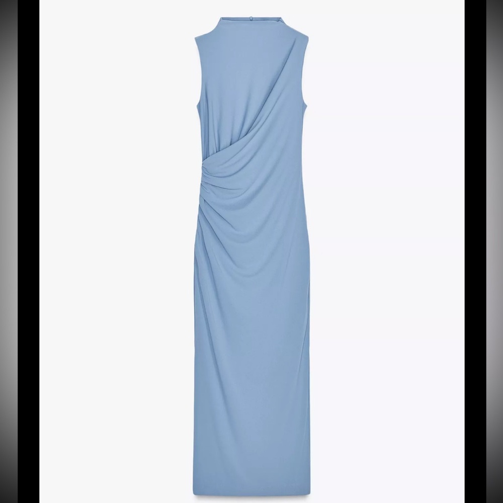 Elegant Blue Sleeveless Dress